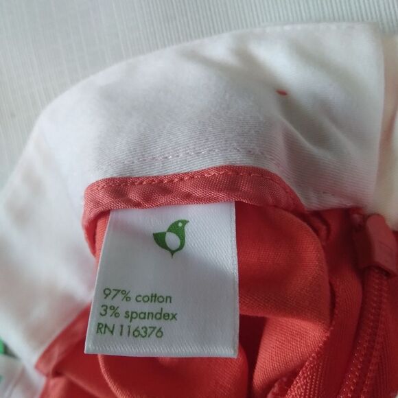 Birdie Peachy Orange and White Mid Rise Mini Length Golf Skirt Women's Size 8 - Picture 4 of 16